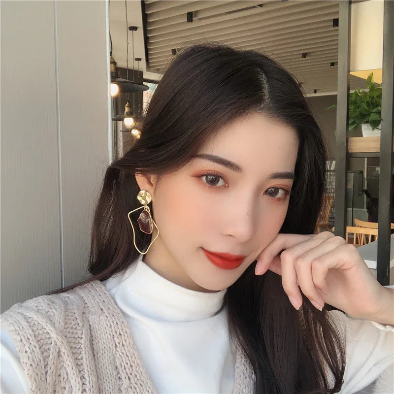 Goldtone Asymmetric Irregular Earrings Bazaare Mart Gold Geo Irregular Earrings