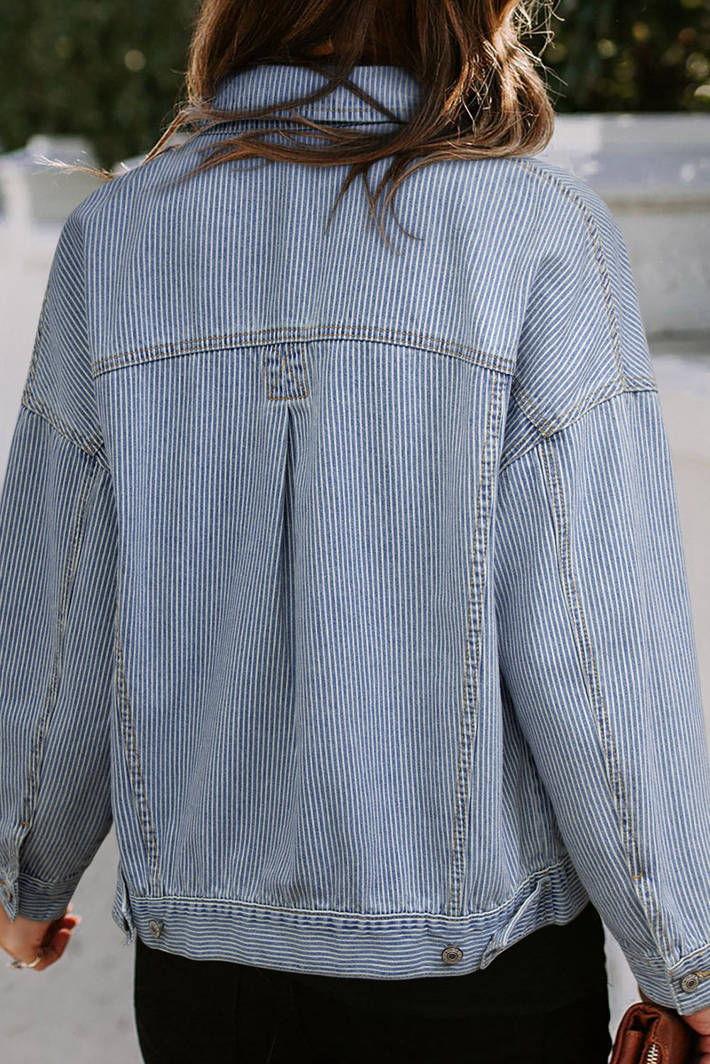 Blue Striped Denim Jacket