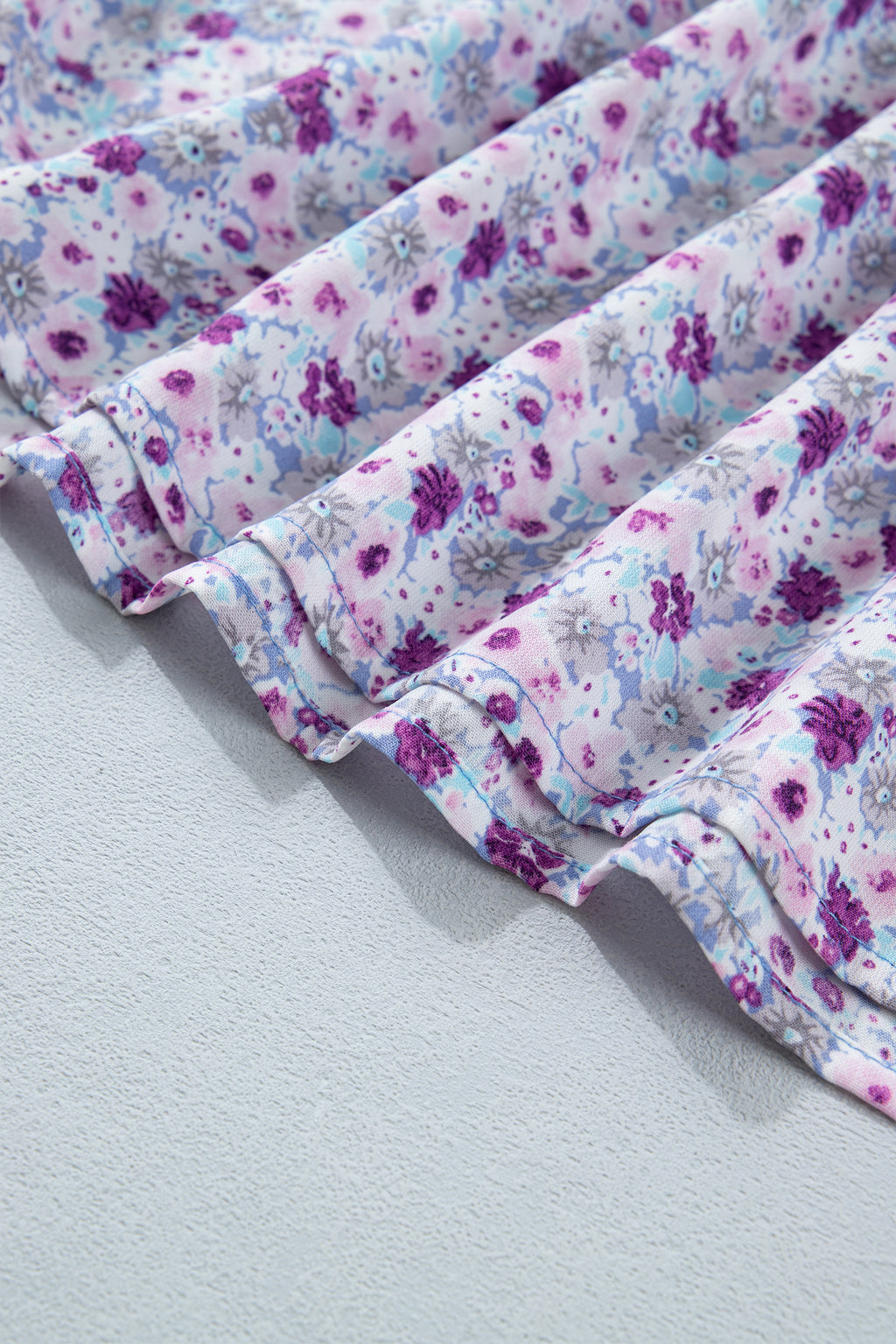 Plus Size Purple Floral Smocked Maxi Dress – Square Neck Puff Sleeve Dress Dear-Lover Dropshipping Plus Size/Plus Size Dresses/Plus Size Maxi Dresses