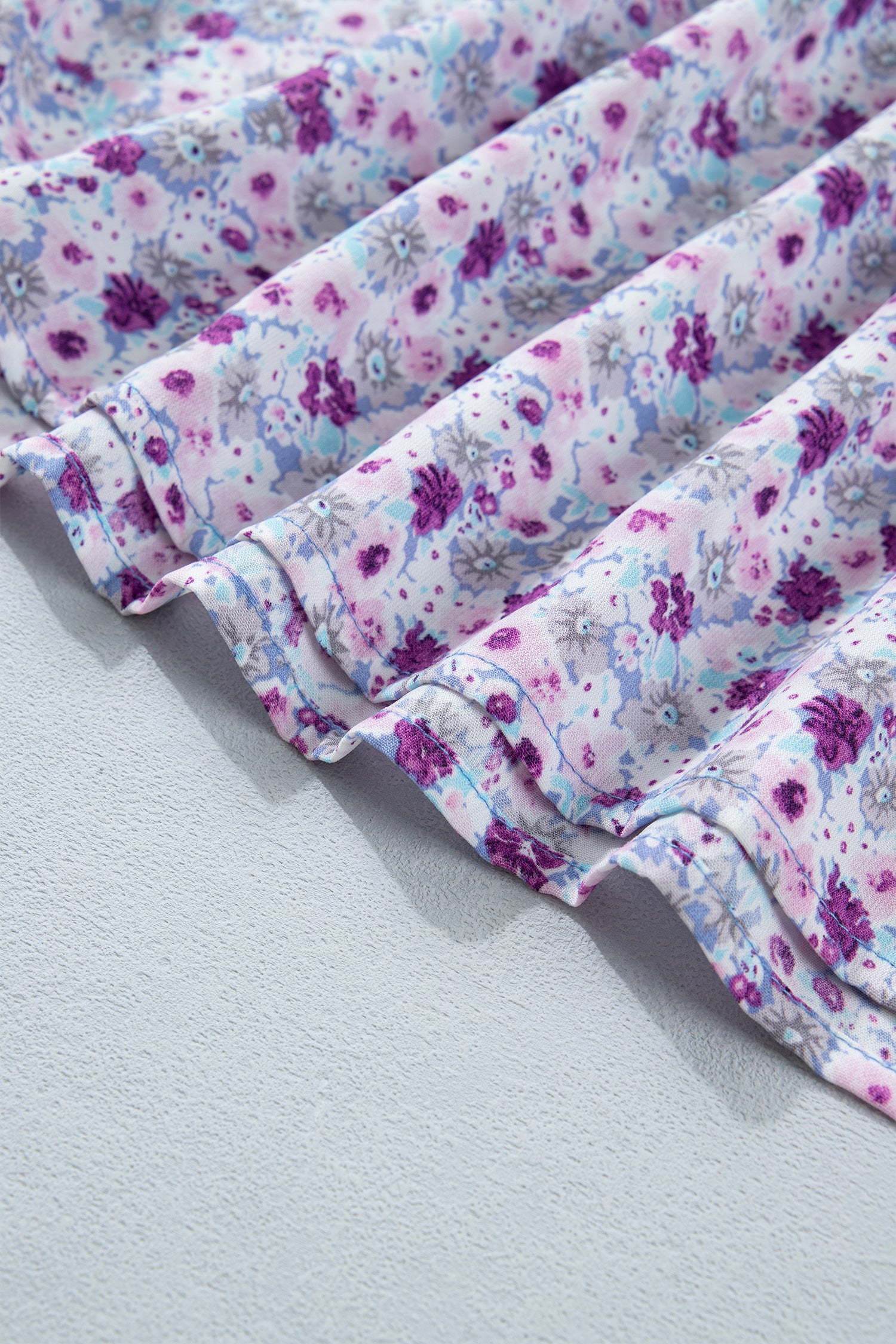 Plus Size Purple Floral Smocked Maxi Dress – Square Neck Puff Sleeve Dress Dear-Lover Dropshipping Plus Size/Plus Size Dresses/Plus Size Maxi Dresses