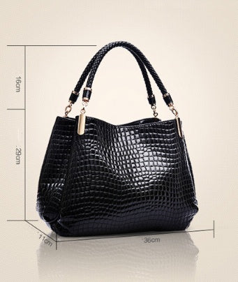 Croc Print Shoulder Bag