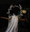 Bridal wreath veil wedding accessories White Bazaare Mart