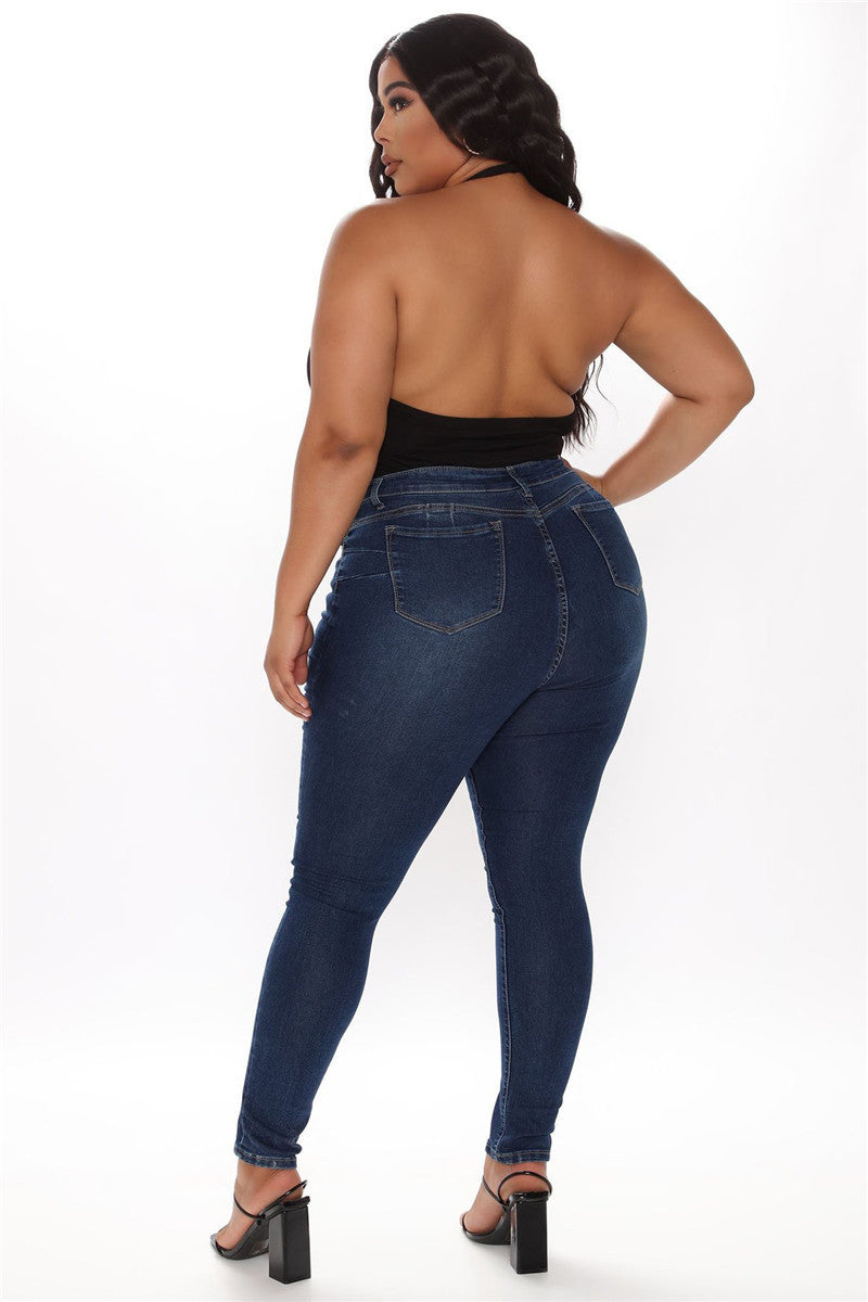 Plus Size Pencil Slim Stretch Denim Jeans