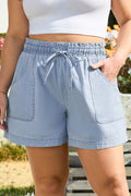 High Waist Plus Size Denim Shorts Beau Blue 80%Cotton+20%Polyester Dear-Lover Dropshipping Plus Size/Plus Size Bottoms