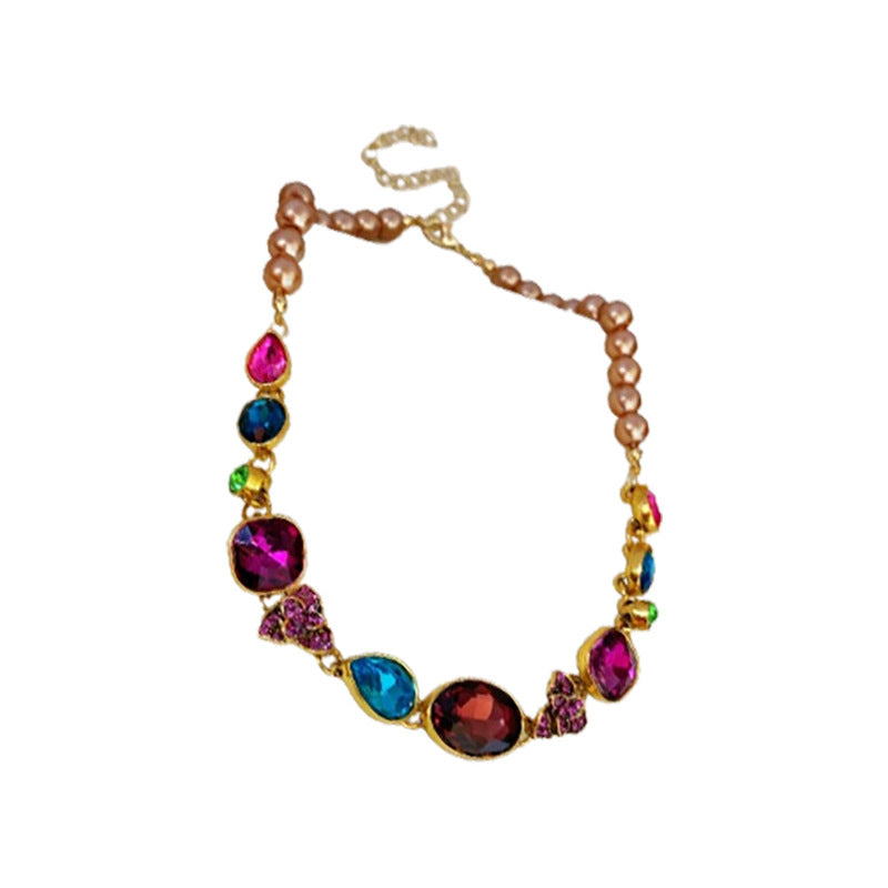 Colorful French Water Drop Necklace and Earrings