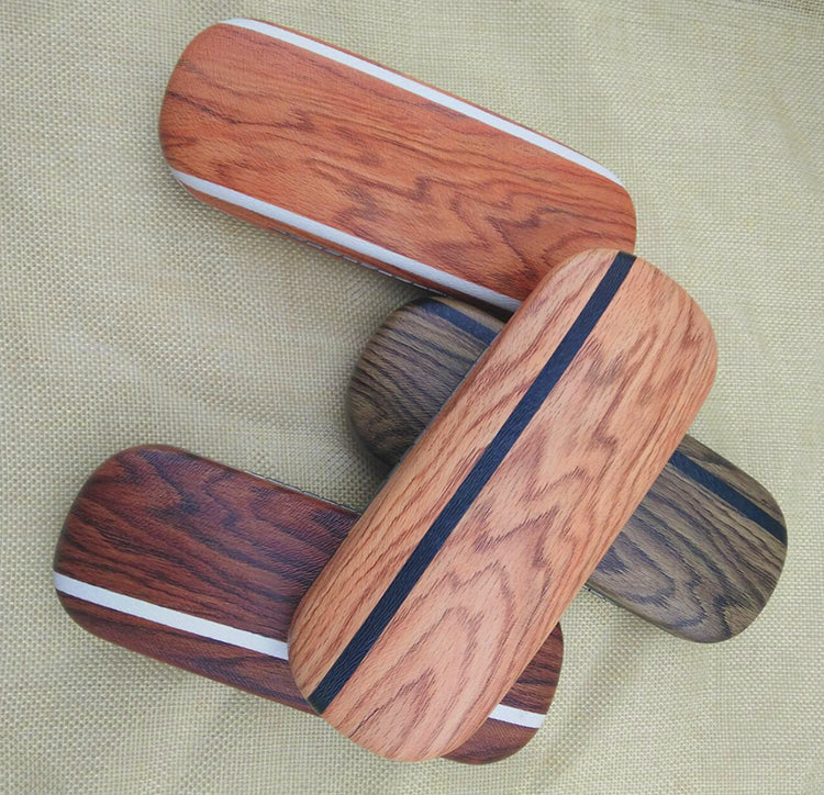 Wood grain glasses case