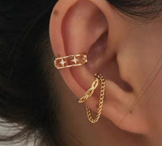 Gold Chains Ear Cuffs