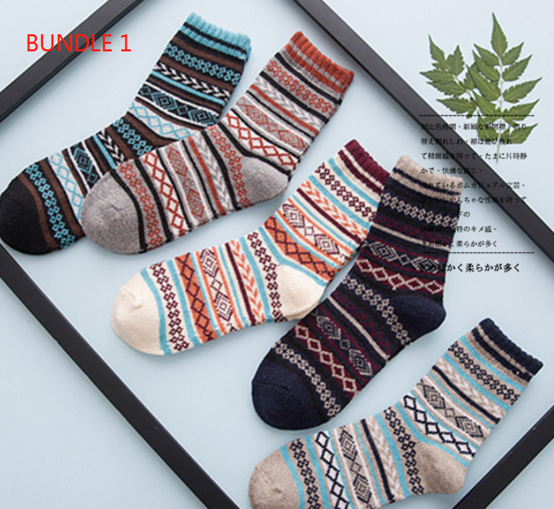 Striped Winter Wool Socks