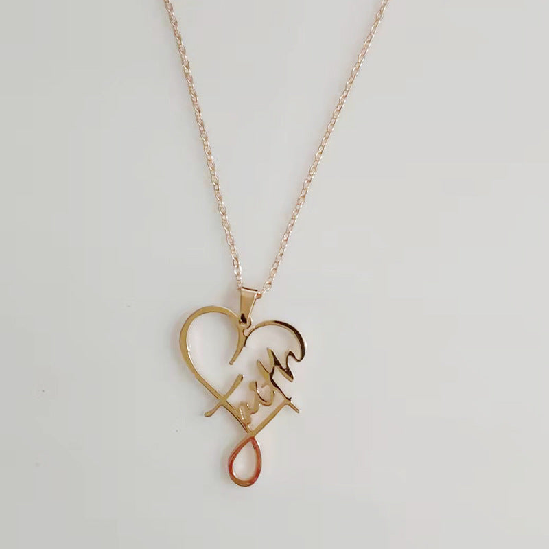 Rose Gold Heart Of Faith Necklace