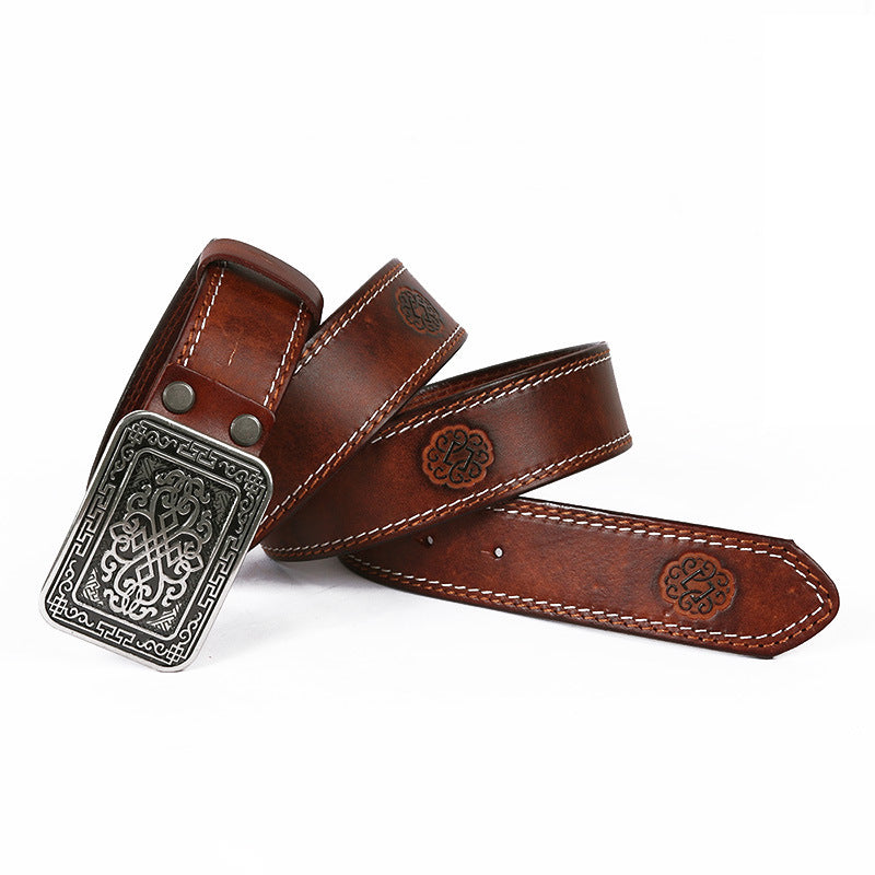Celtic Embossed Unisex Leather Belts