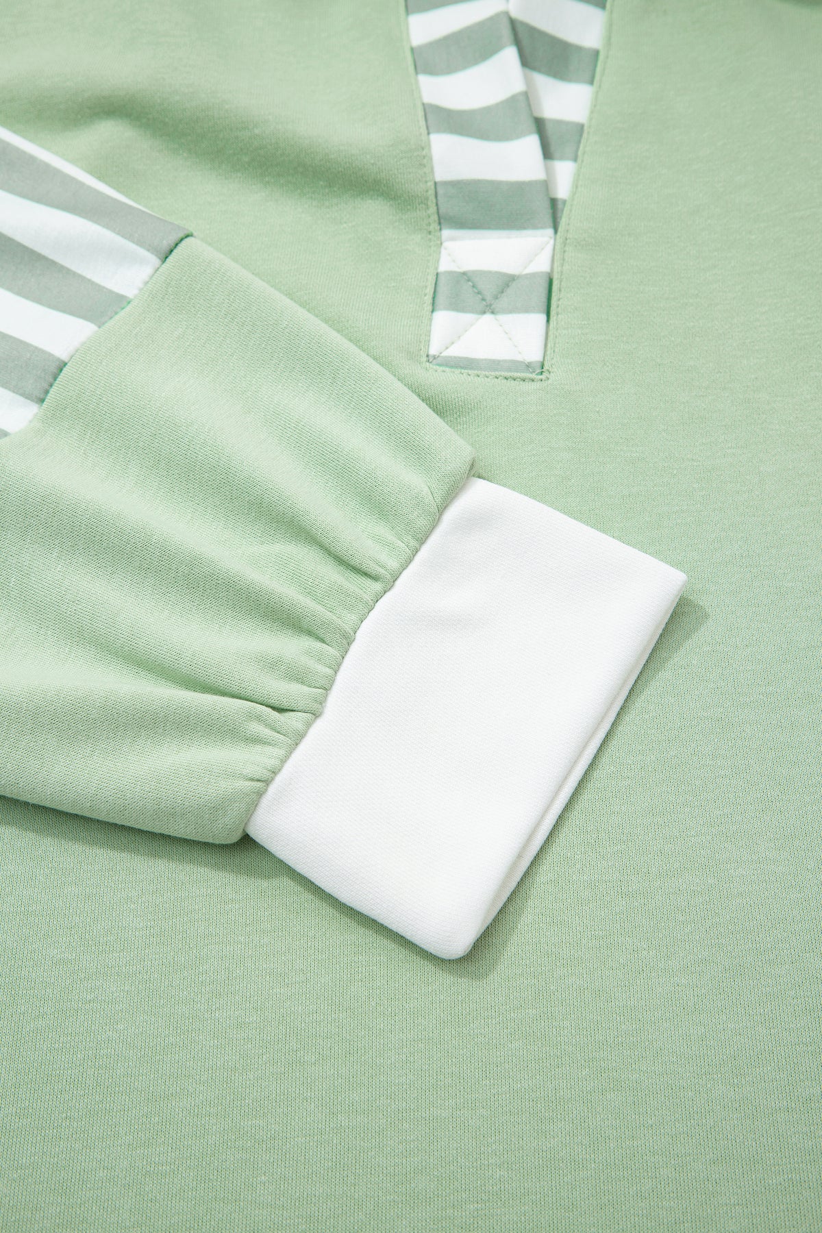 Plus Size Striped Shorts Colorblock Sweatshirt Set