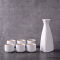Vintage Sake Set Triangle White Bazaare Mart Sake Set