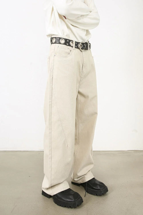 Baggy Beige Jeans Bazaare Mart Men's Baggy Jeans with Pockets