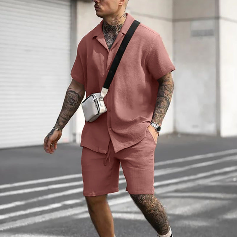 Men’s Casual Comfort Polo & Shorts Set CJ Dropshipping Mens Polo Shorts Set
