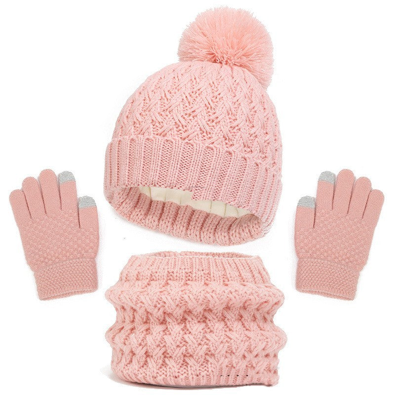 Children's Hat Scarf Gloves Three-piece Set