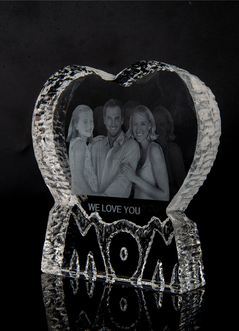 Inner Carved Heart-Shaped Crystal Plaque