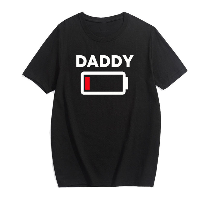 Funny Battery Power Parent-Child Graphic Tees Daddy CJ Dropshipping Graphic Tees
