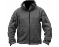 Men's Grey Hooded Fleece Jacket