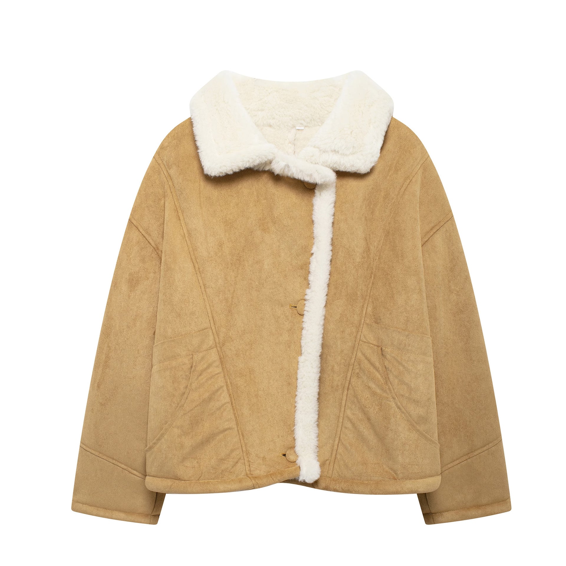 Faux Suede Shearling Jacket