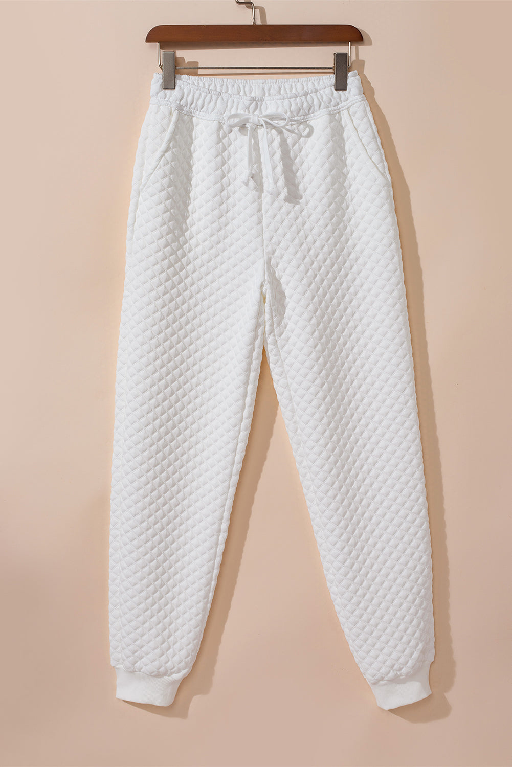 White Quilted Hoodie and Sweatpants Set