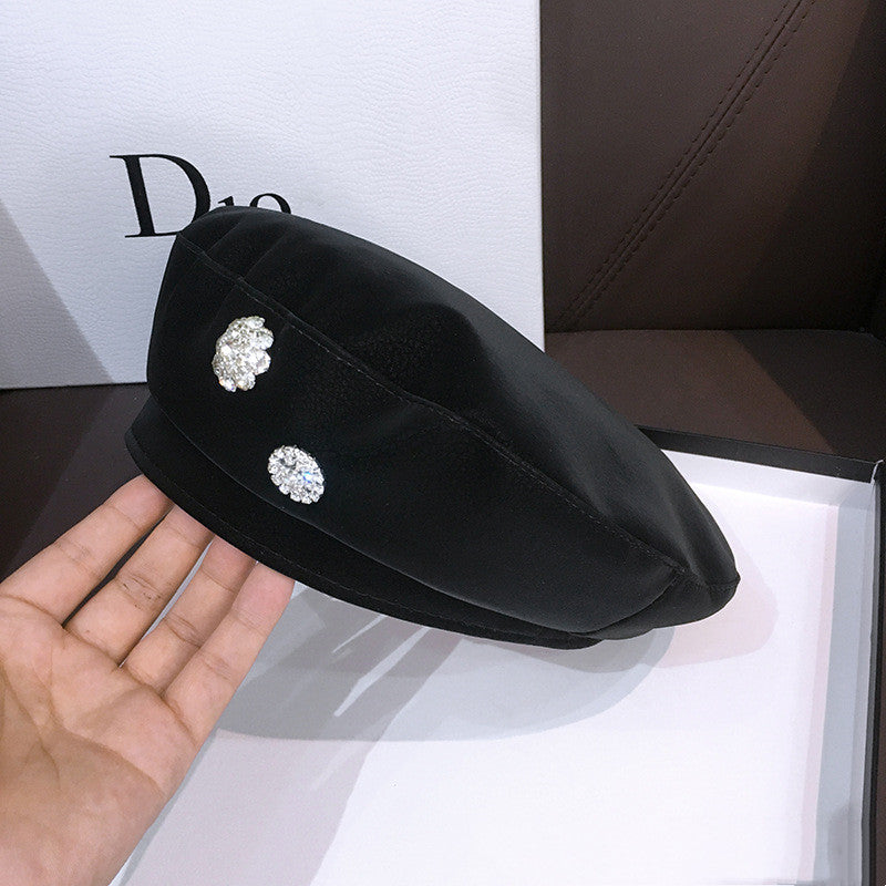 Women's Trendy Embellished PU Beret