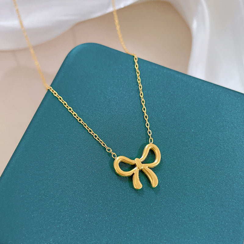 Sweet Bowknot Minimalist Style Necklace For Women