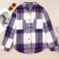 Plaid Button Up Long Sleeve Shacket Bazaare Mart Outerwear/Plaid Shackets
