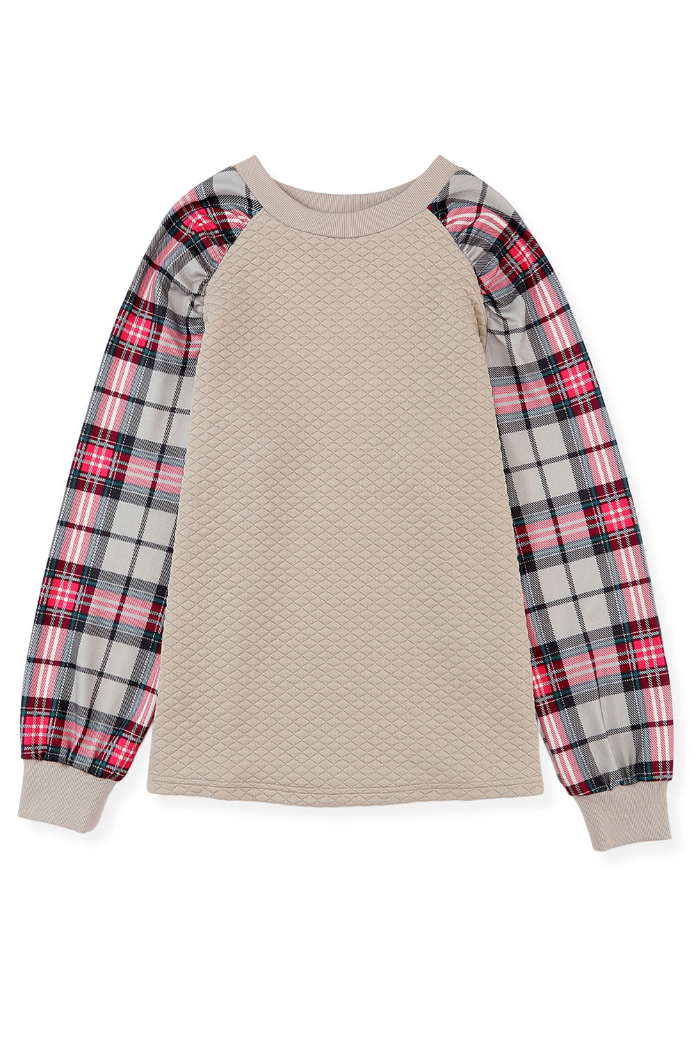 Solid Half Zipper Quilted Pullover Sweatshirt