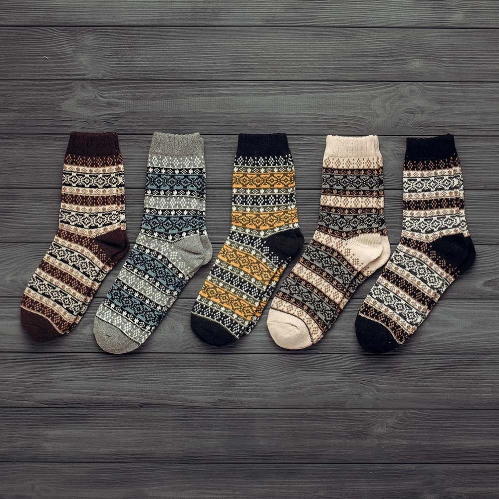 Striped Winter Wool Socks