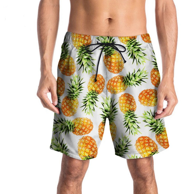 Pineapple Print Swim Trunks