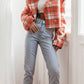 Lapel Collar Plaid Cropped Jacket Bazaare Mart Lapel Collar Plaid Cropped Jacket