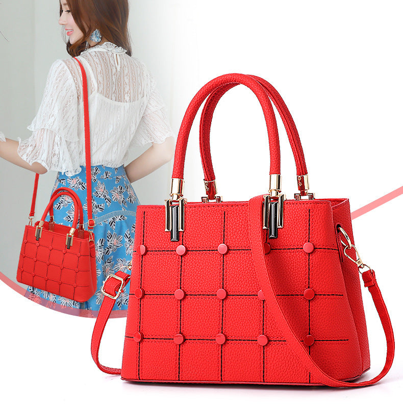 Plaid Rivet Handbag