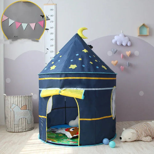 Children's Play Tent - Indoor Princess Castle Blue starry sky colorful fla CJ Dropshipping Playhouse Tent