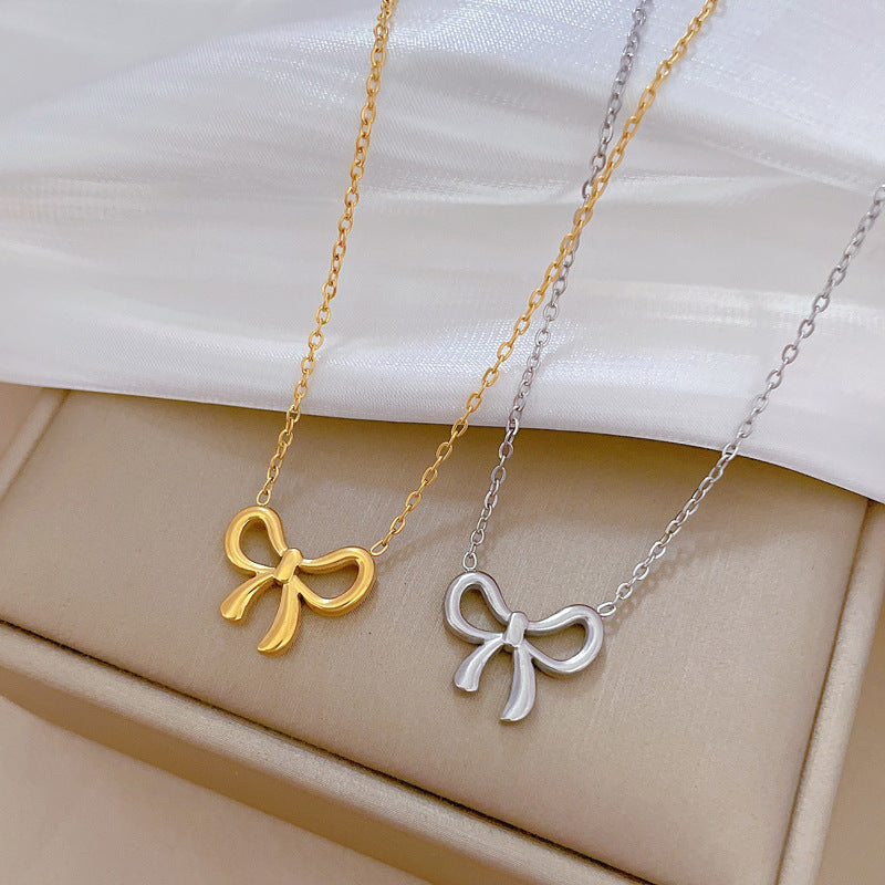 Sweet Bowknot Minimalist Style Necklace For Women