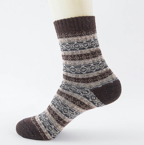 Striped Winter Wool Socks