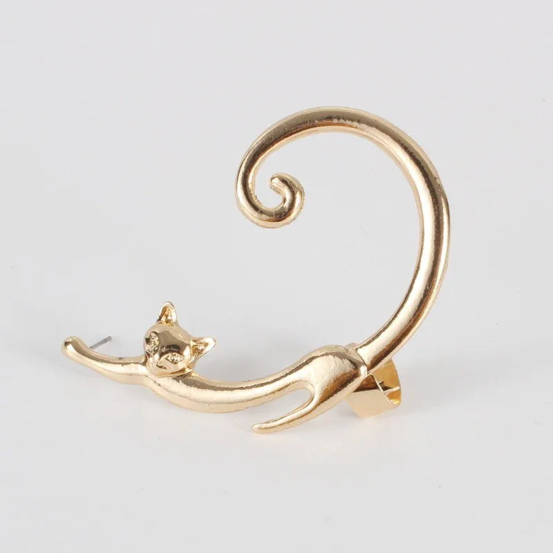 Cat Post with Ear Cuff Ear Wrap Gold Bazaare Mart Silver Cat Ear Wrap