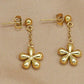 18K Gold Plated DaintyFloral Jewelry Set Bazaare Mart Gold Earrings and Necklace Set