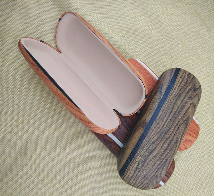 Wood grain glasses case