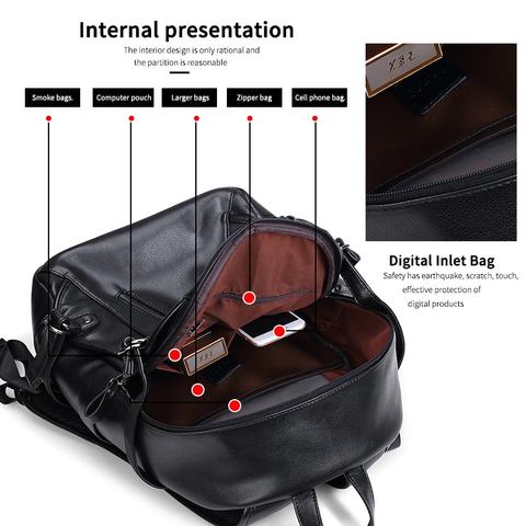 USB Charging Leather Backpacks