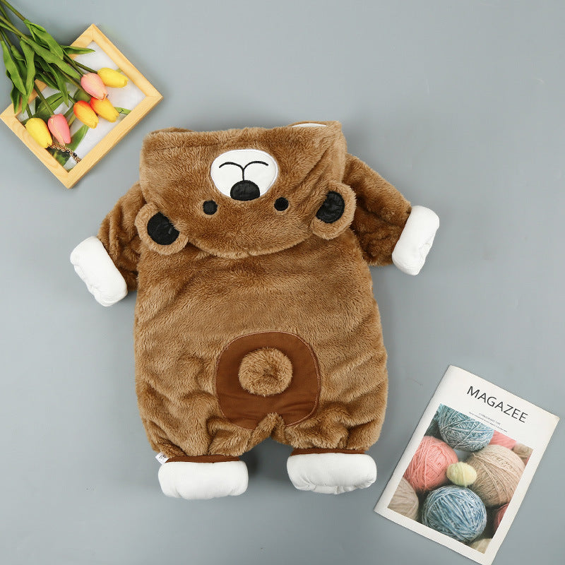 Furry Bear Suit Baby Clothes