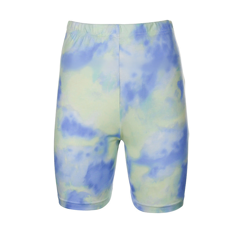 Women’s Casual Tie-Dye Shorts Set – Loose Fit Summer 2-Piece Lounge Outfit Blue short CJ Dropshipping Tie Dye Shorts Set