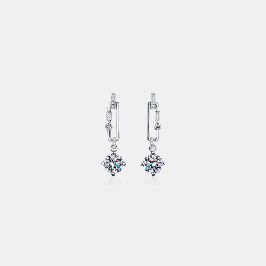 Dainty Silver Starburst Dangle Earrings