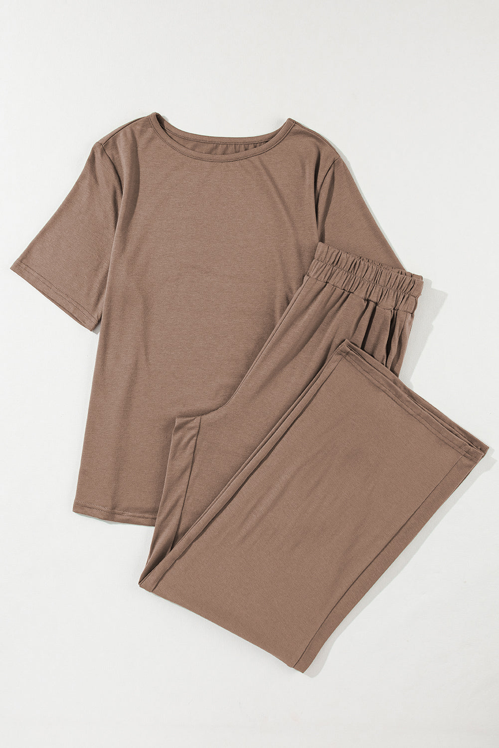 Smoke Gray 2pcs Wide Leg Pants Set