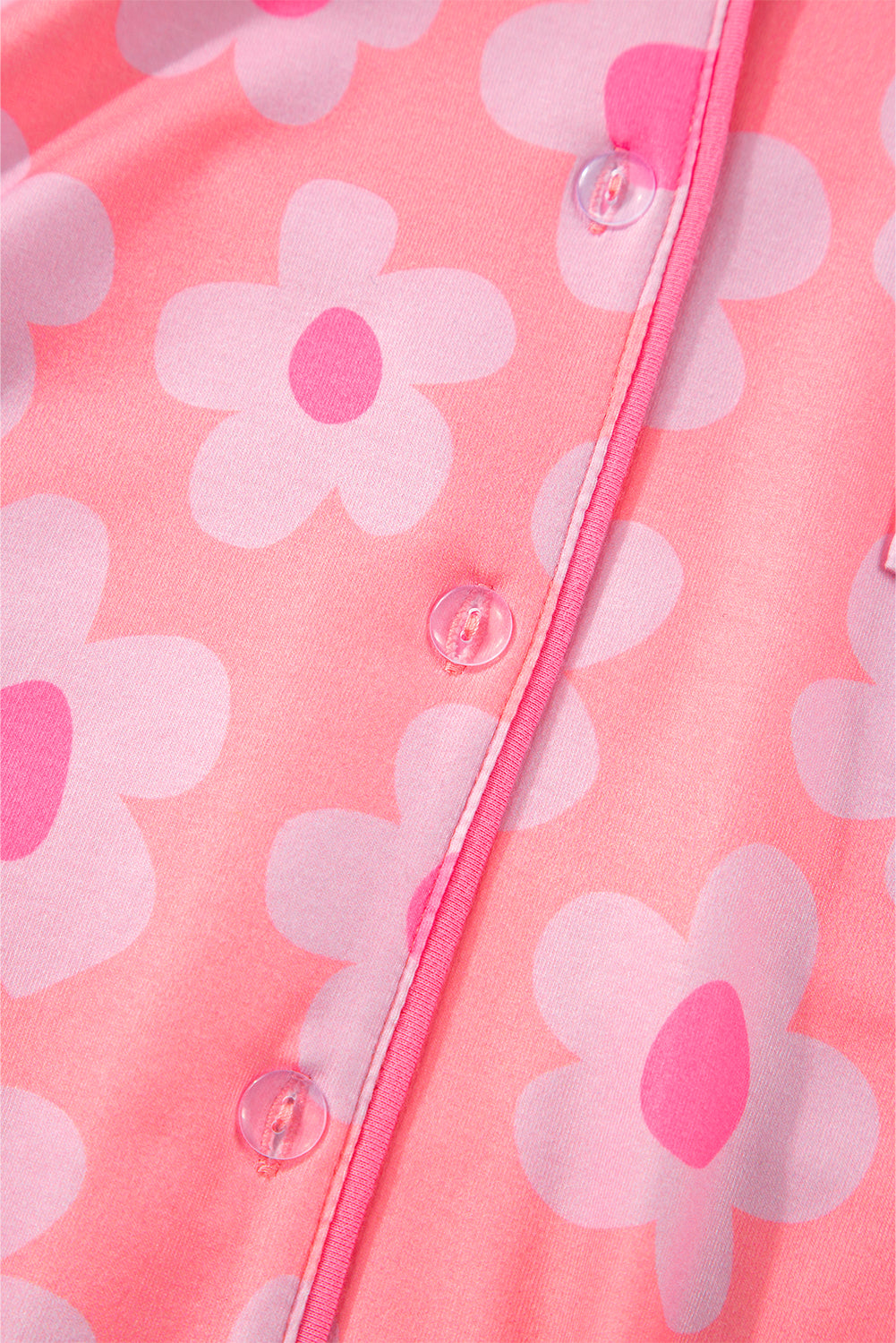 Pink Flower Shorts Pajamas Set