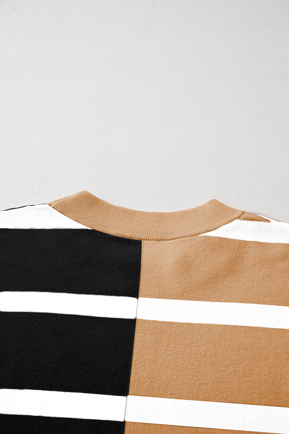 Beige Black White Colorblock Oversized Sweater