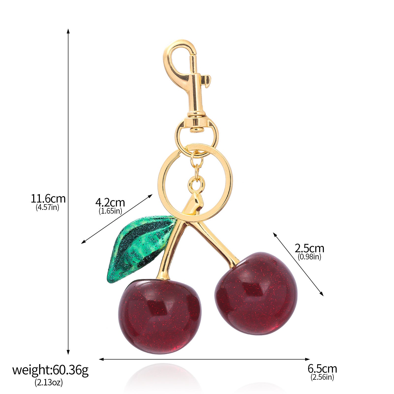Glittering Cherries Keychain