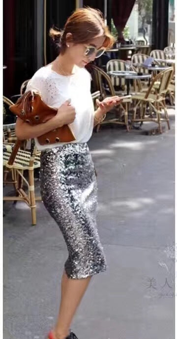 Sequin Midi Skirt