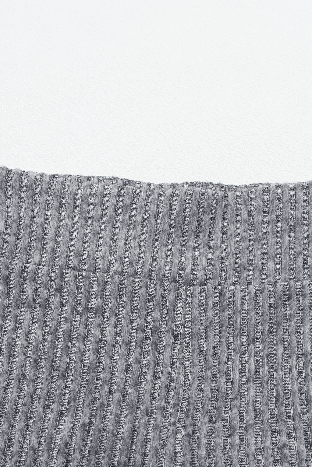Gray Wide Waistband Ribbed Knit Leggings