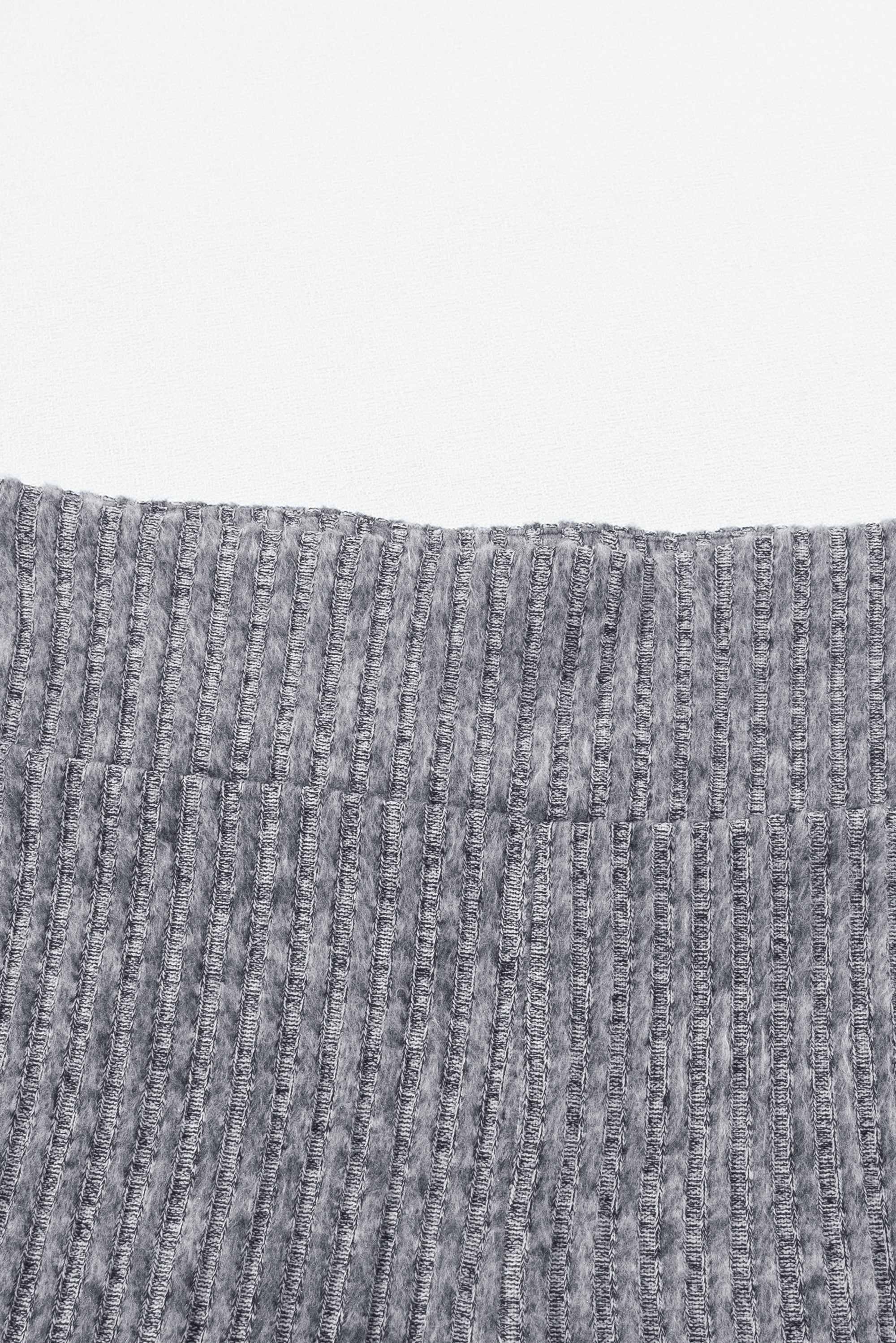 Gray Wide Waistband Ribbed Knit Leggings