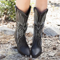 Western Pointed Toe Cowboy Boots Black Bazaare Mart Western Boots